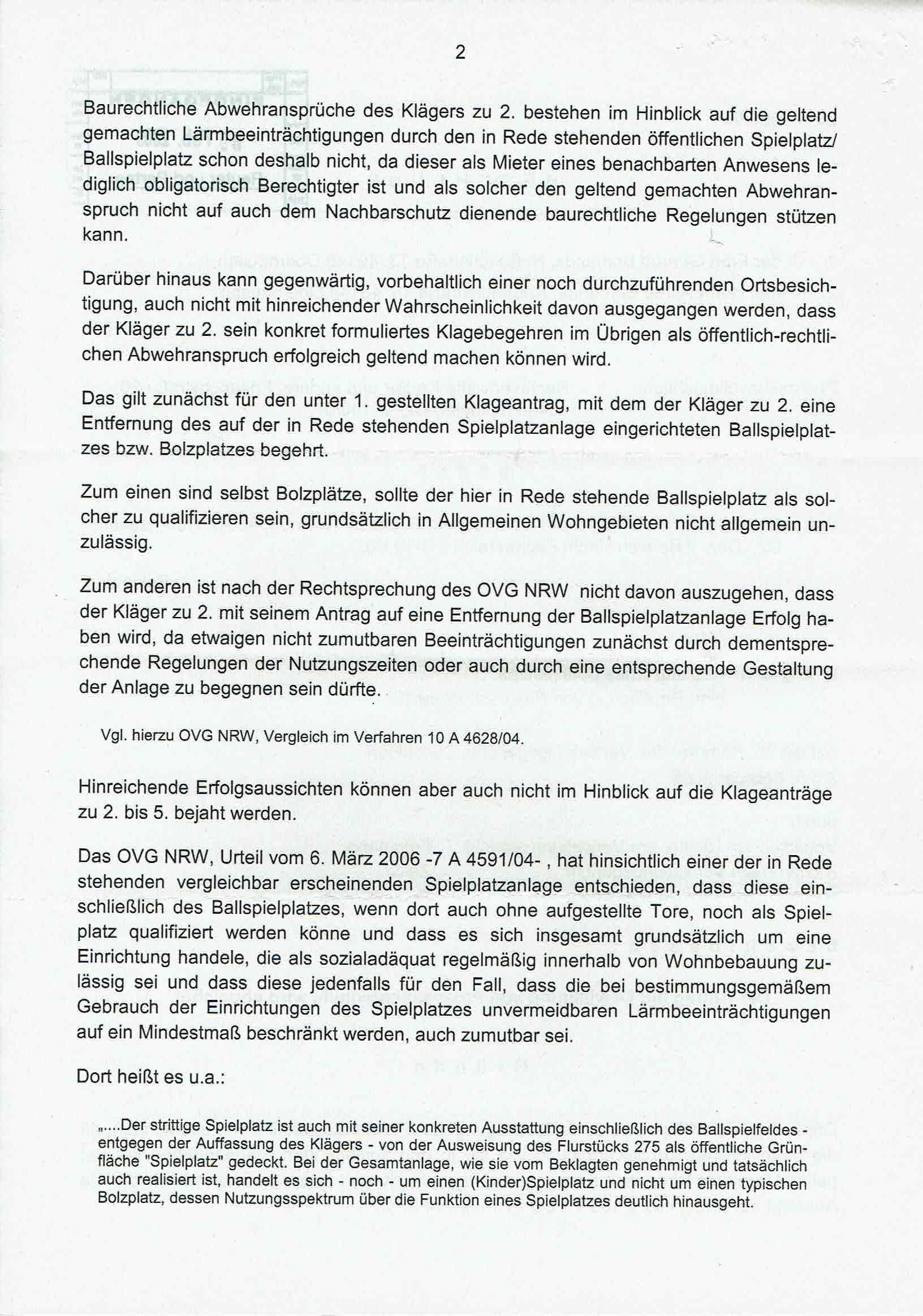 Bescheid der Richter Ulrich Feldmann, Gudrun Zeiß und Rita Schulz-Nagel, Verwaltungsgericht Düsseldorf, über die Ablehnung von Prozeßkostenhilfe vom 05.02.2009, S. 2