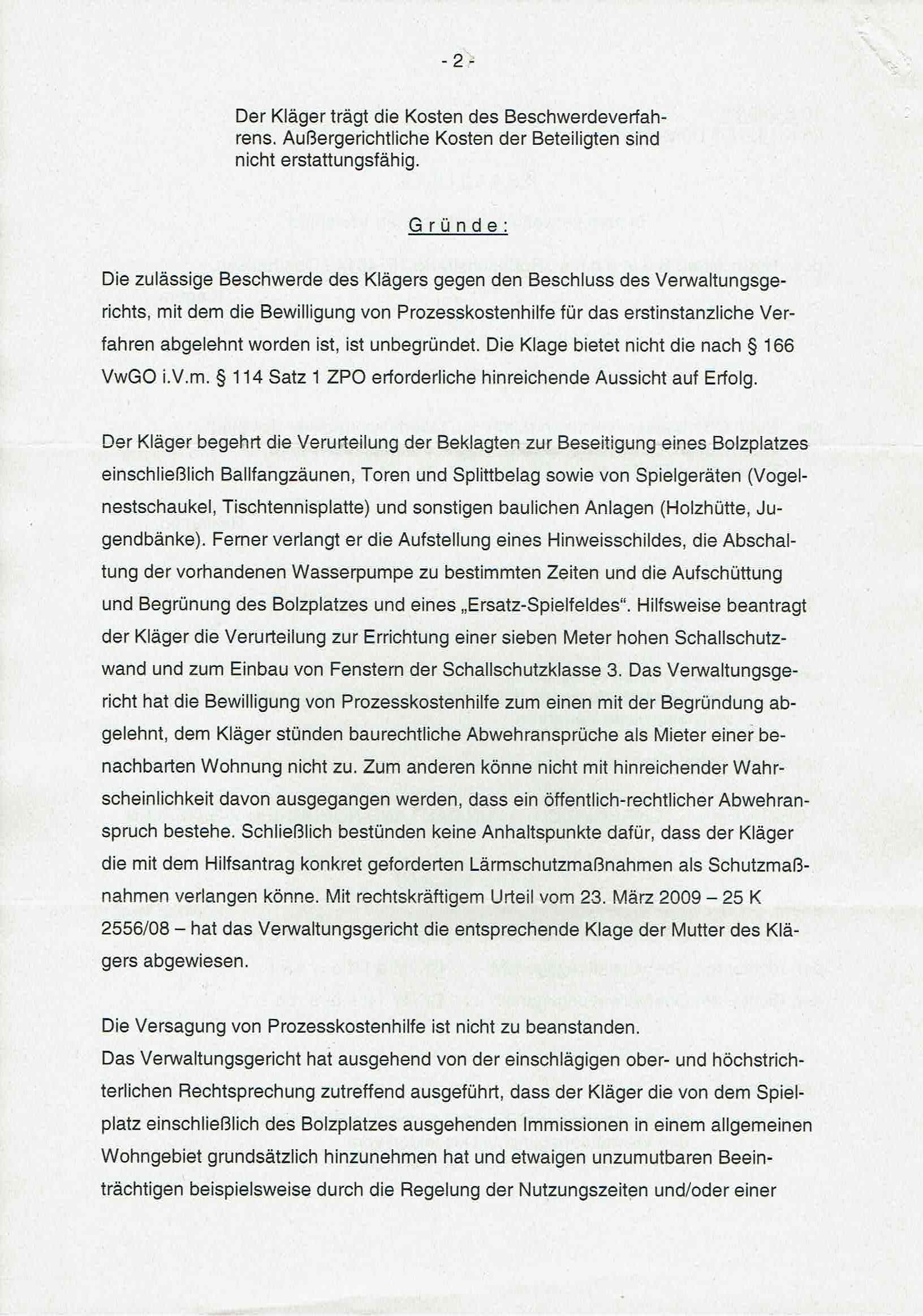 Bescheid der Richter Dr. Bernhard Schulte alias Bernd H. Schulte, Richter Dr. Ulrich Maidowski, Richter Dr. Martin Wiesmann über die Ablehnung von Prozeßkostenhilfe vom 18.05.2009, S. 2